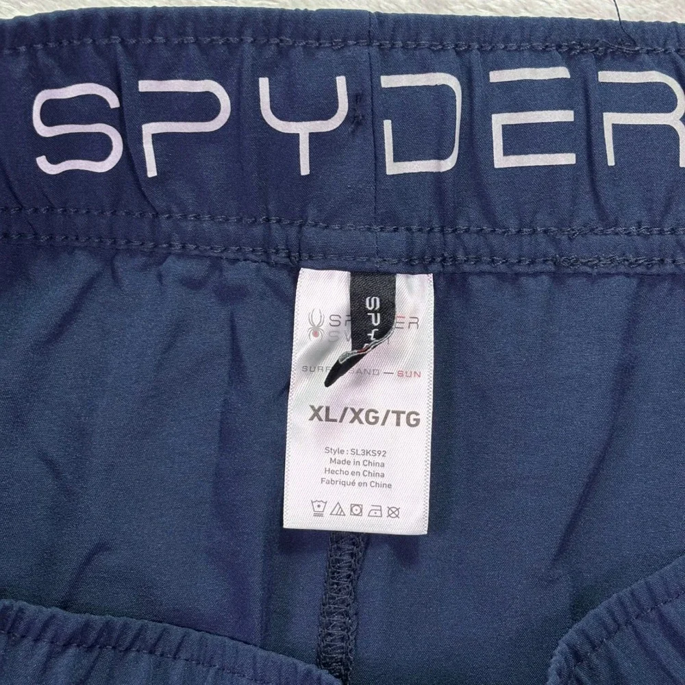 NWT Spyder Mens Swim Trunks XL Navy Blue SL3KS92 Quick‎ Dry Board Shorts